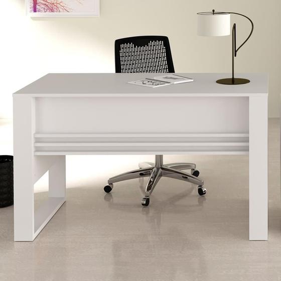 Mesa para Escritório c/aplique ME4146 Branco Tecnomobili Menor preço em Mesa para Escritório c/aplique ME4146 Branco Tecnomobili