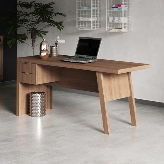 Imagem de Mesa para Escritório com 2 Gavetas 163x74cm ME4122 Amêndoa