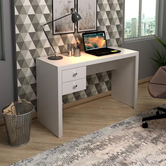 Imagem de Mesa para Escritório com 2 gavetas Branco Tecnomobili