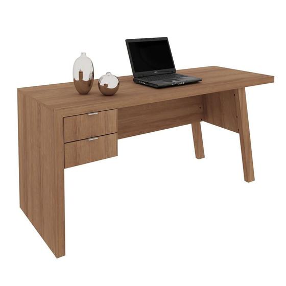 Mesa para Escritório com 2 gavetas ME4122 Amêndoa Tecnomobili Imagem de Mesa para Escritório com 2 gavetas ME4122 Amêndoa Tecnomobili