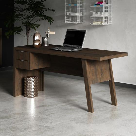 Imagem de Mesa para Escritório com 2 gavetas ME4122 Rústico Tecnomobili