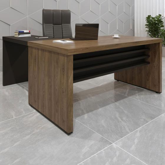 Imagem de Mesa para Escritório com Apoio Charuto/Preto - Artany Móveis