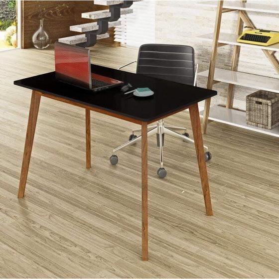 Mesa para Escritório com Pés em Madeira Maciça Space Espresso Móveis ...