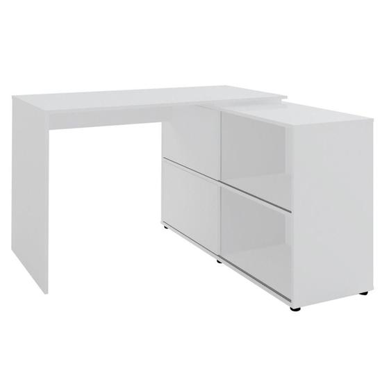 Imagem de Mesa Para Escritório com Porta de Correr Escrivaninha Home Office Mingle A02 Branco - Lyam Decor