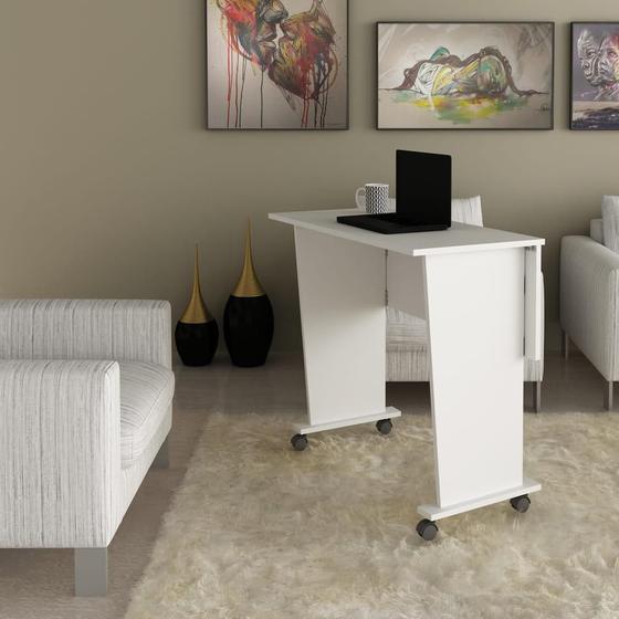 Imagem de Mesa para Escritório com Rodizio ME4117 Branco Tecnomobili