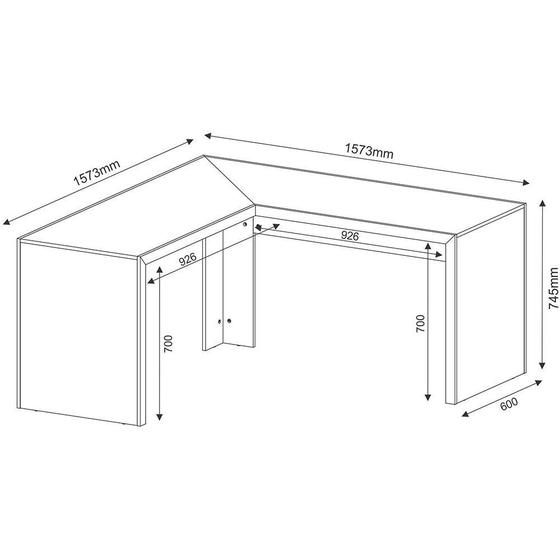 Imagem de Mesa para Escritório em L Angular ME4116 Tecno Mobili