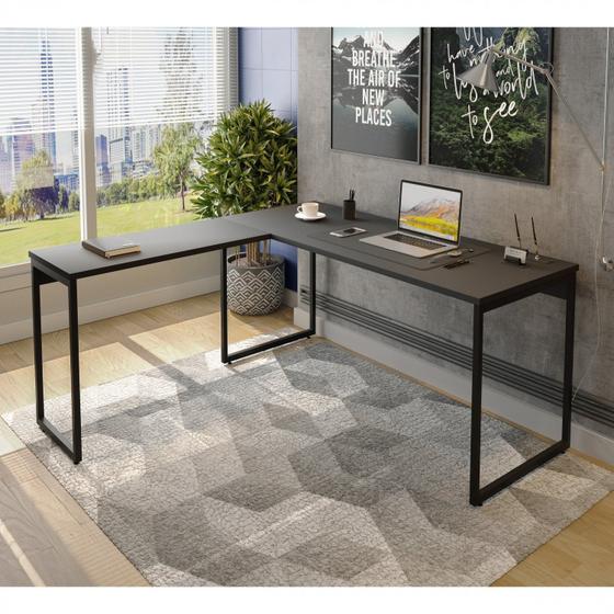 Mesa para Escritório em L Industrial 150x150cm Star Espresso Móveis Menor preço em Mesa para Escritório em L Industrial 150x150cm Star Espresso Móveis