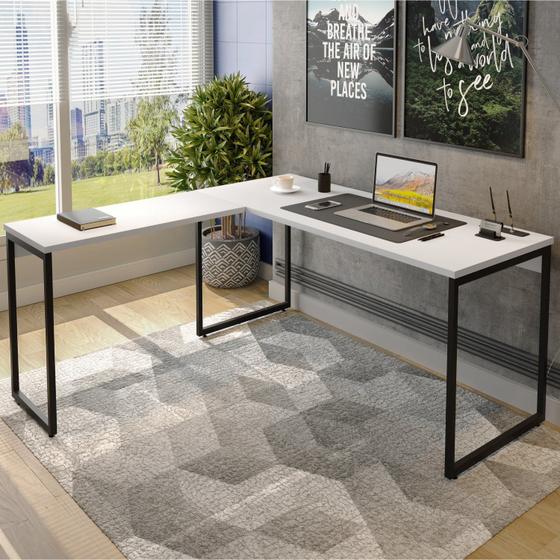 Imagem de Mesa para Escritório em L Industrial 150x150cm Star Espresso Móveis