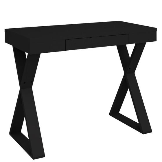 Imagem de Mesa Para Escritório Escrivaninha Cavalete 01 Gaveta Veneza Web Preto - Lyam Decor