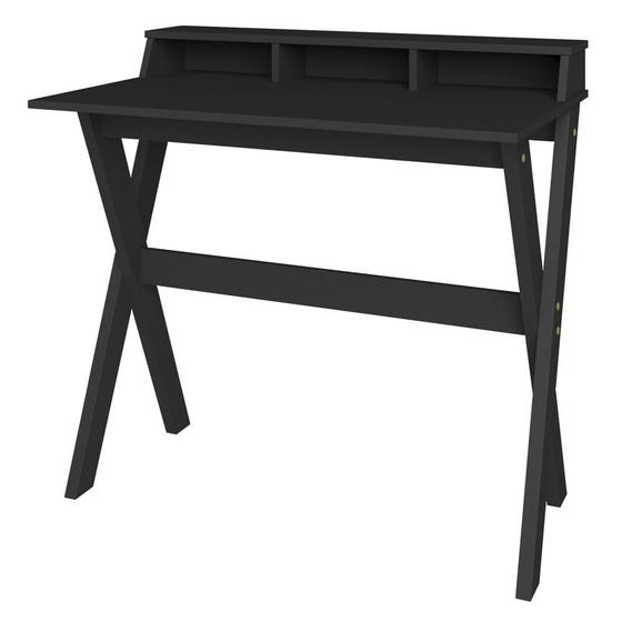 Imagem de Mesa Para Escritório Escrivaninha Home Office Itália Preto - Lyam Decor