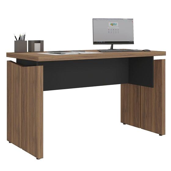 Imagem de Mesa Para Escritório Home Office 125cm Corp A06 Nogal/Preto  - Mpozenato