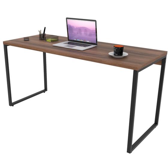 Imagem de Mesa Para Escritório Home Office Estilo Industrial Form 150 cm Nogal - Lyam Decor