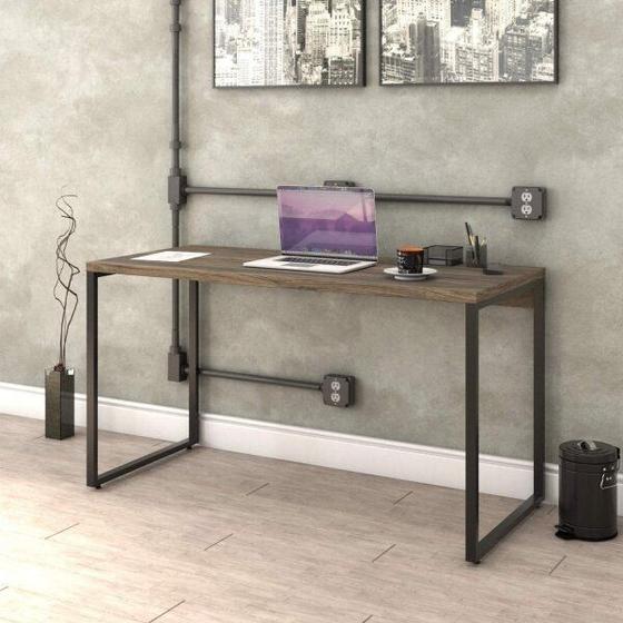 Mesa para Escritório Office Estilo Industrial 135cm Kuadra Compace Menor preço em Mesa para Escritório Office Estilo Industrial 135cm Kuadra Compace