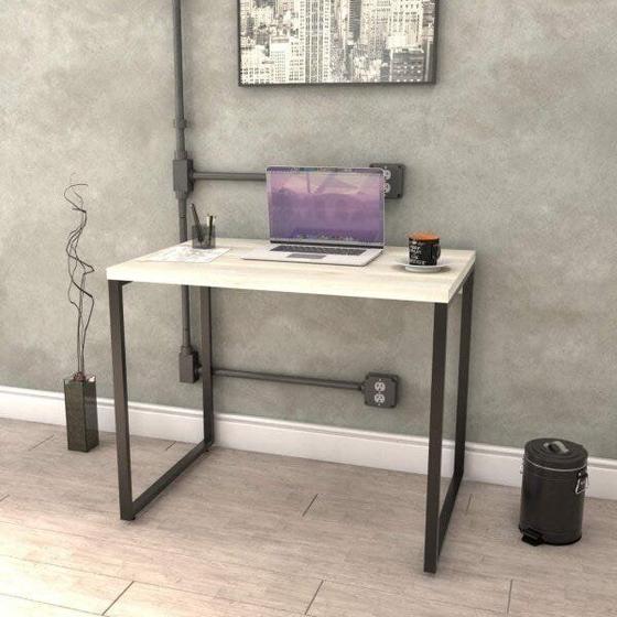 Mesa para Escritório Office Estilo Industrial 90cm Kuadra Compace Menor preço em Mesa para Escritório Office Estilo Industrial 90cm Kuadra Compace