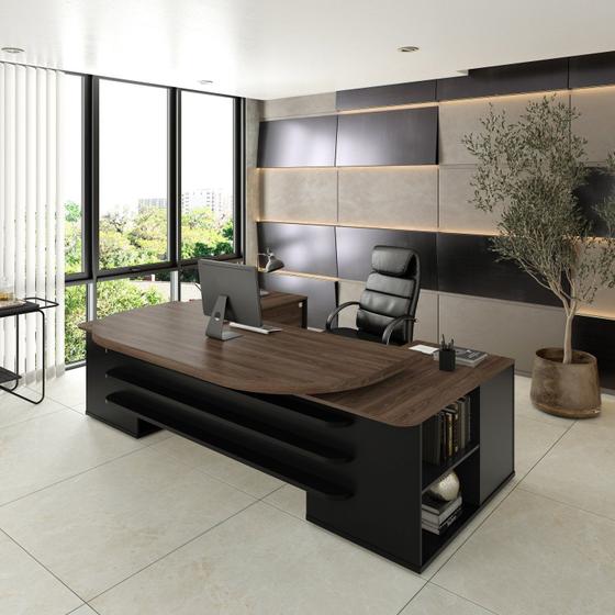 Imagem de Mesa para Escritório Presidente Tamburato 258.2 cm com 4 Gavetas e 2 Portas