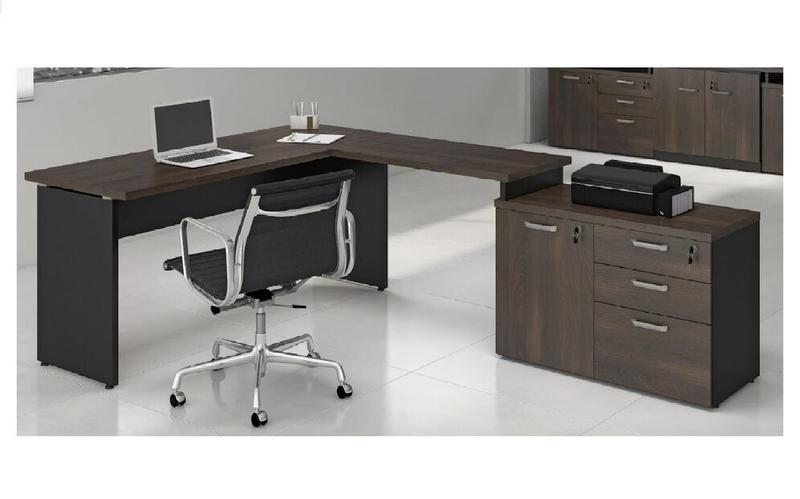 Imagem de Mesa para Escritório Web30 1,35 + Balcão - Marsala / Preto