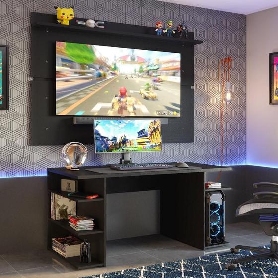 Imagem de Mesa Para Gamer e Painel - Preto