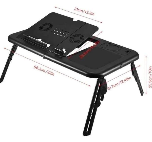 Imagem de Mesa para Notebook Articulável com cooler dobrável copo