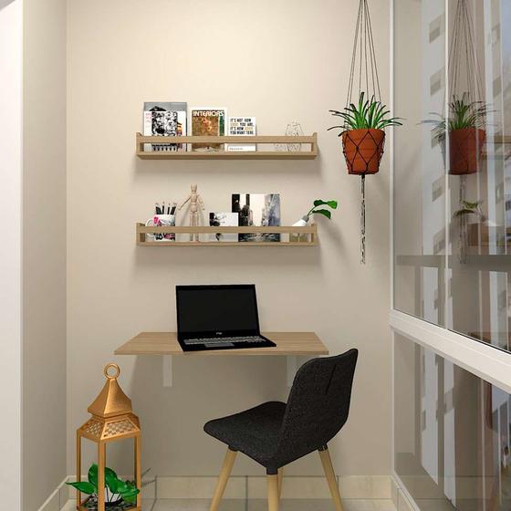 Imagem de Mesa para Notebook Dobrável KitCubos Carvalho Mel 80 cm