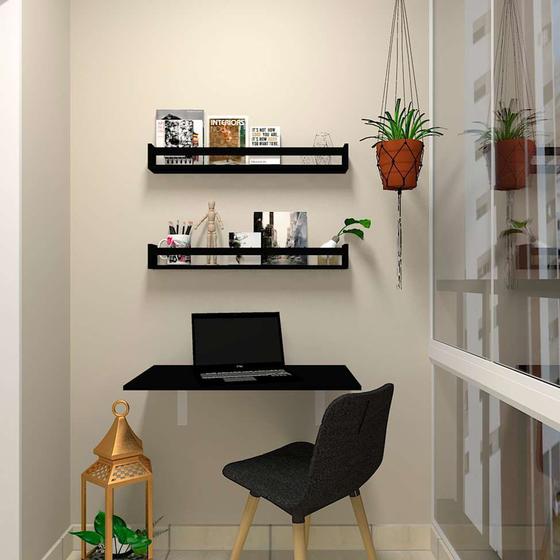 Imagem de Mesa para Notebook Dobrável KitCubos Preta 100 cm
