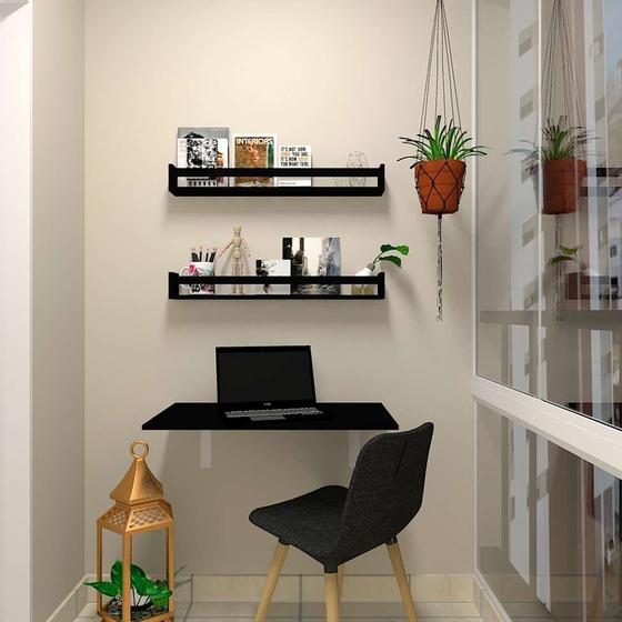 Imagem de Mesa para Notebook Dobrável KitCubos Preta 60 cm