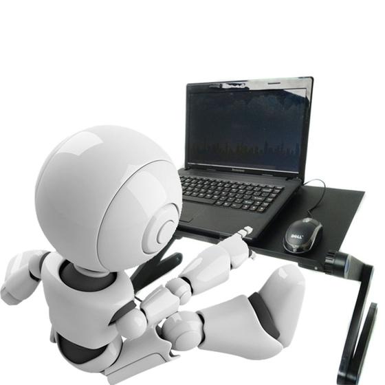Imagem de Mesa para Notebook Dobrável Multifuncional Alumínio cor Preto Articulada