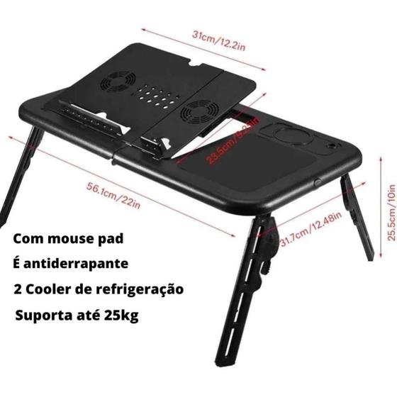 Mesa Para Notebook Dobravel Portatil Articulada Com Cooler Menor preço em Mesa Para Notebook Dobravel Portatil Articulada Com Cooler