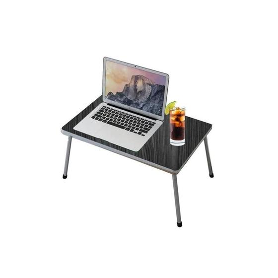 Imagem de Mesa para notebook mesinha de colo sofa cama portatil home office pes retratil preta