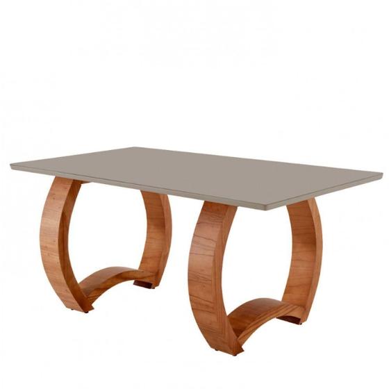 Imagem de Mesa Para Sala De Jantar Bali 180cm Moderna Mobília Cinamomo Imbuia-champanhe