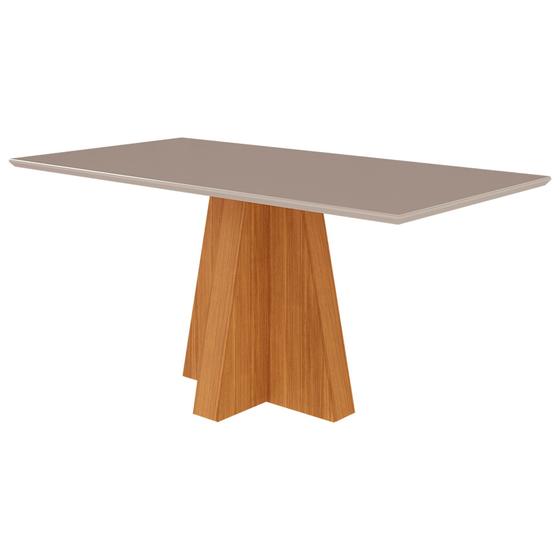 Imagem de Mesa para Sala de Jantar Mesa Patricia 160 cm Vidro/Mdf Cimol Nature/Offwhite