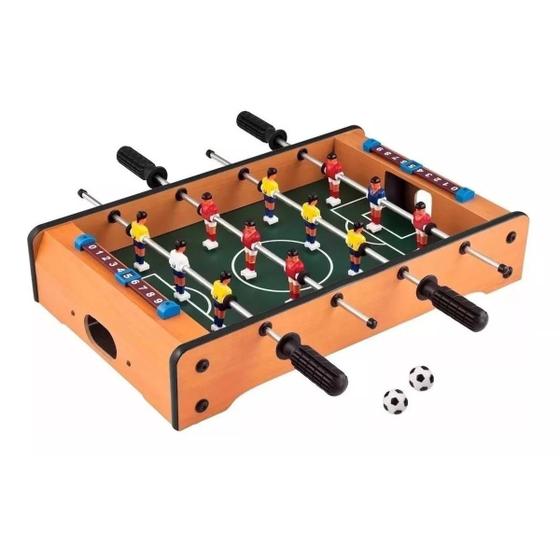 Imagem de Mesa Pebolim Mini Futebol Totó C/2 Bolas 50cm Pronta Entrega