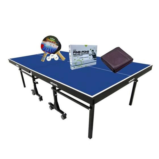 Imagem de MESA PING PONG 1008 KLOPF + Kit Completo 5094 + Capa Fechada