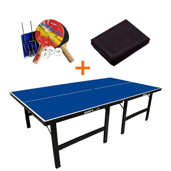 Imagem de MESA PING PONG 18MM - 1002 KLOPF + KIT TÊNIS DE MESA - 5030 + Capa Impermeável