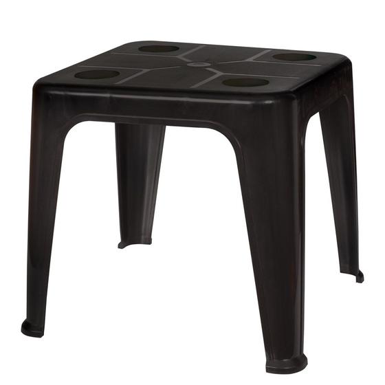 Imagem de Mesa Plástica De Apoio Com Porta Copos Preta Mor