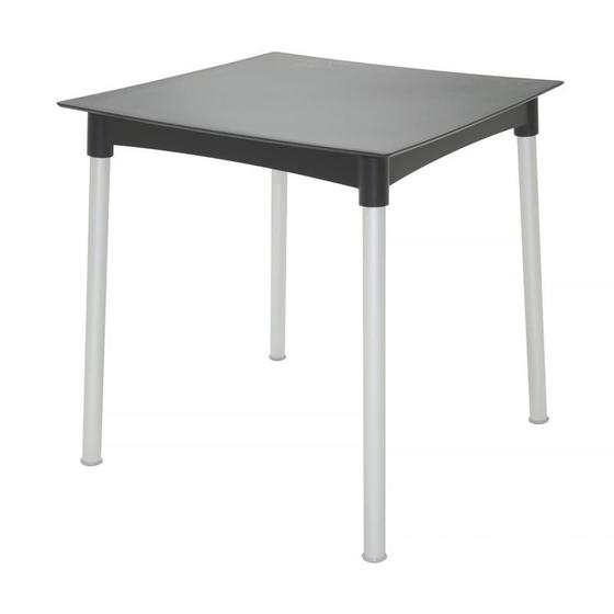 Imagem de Mesa plastica diana preta com pernas de aluminio anodizado