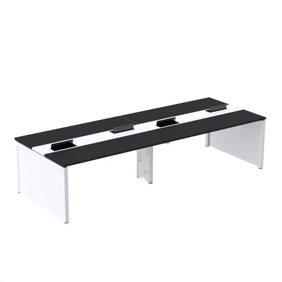 Imagem de Mesa Plataforma Dupla para 4 Lugares para Coworking 140x120/4p Preto/Branco