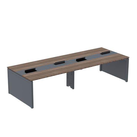 Imagem de Mesa Plataforma Dupla para 4 Lugares para Coworking 150x120/4p Walnut/Grafito