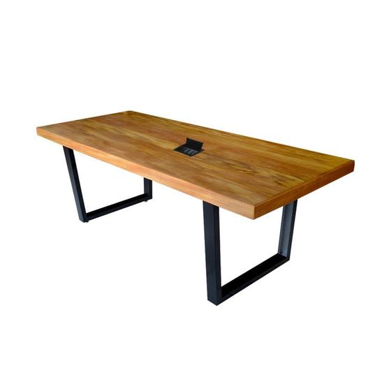 Imagem de Mesa Podcast Indutrial em Madeira Maciça com Ferro 2,00x0,90m