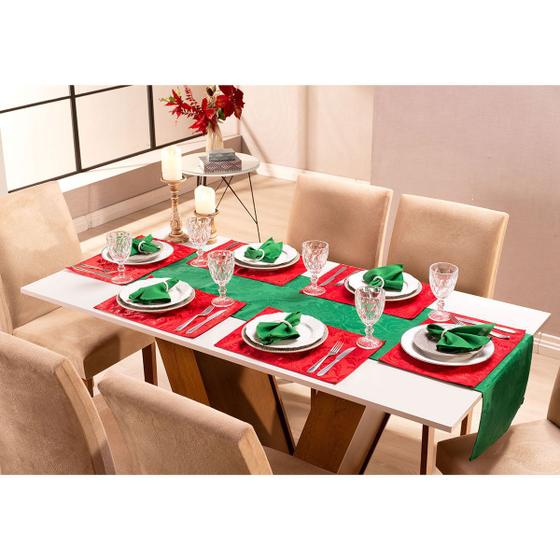 Mesa Posta Natal 13 Peças Vermelho e Verde - Caminho de Mesa Jogo Americano e Toalhas Menor preço em Mesa Posta Natal 13 Peças Vermelho e Verde - Caminho de Mesa Jogo Americano e Toalhas