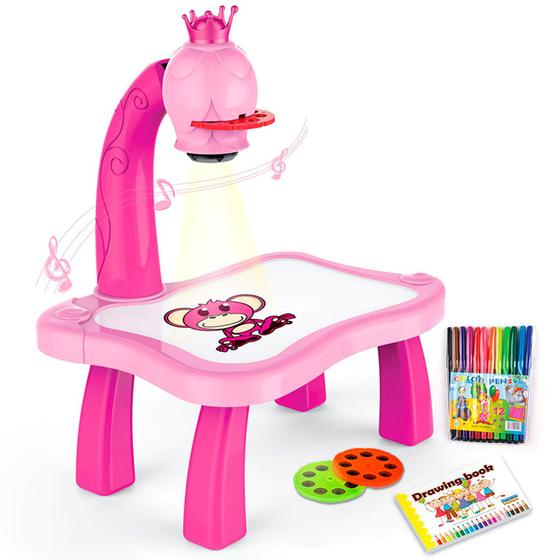 Imagem de Mesa Projetora De Desenhos Infantil Lousa Pintar Educacional - Dm Toys