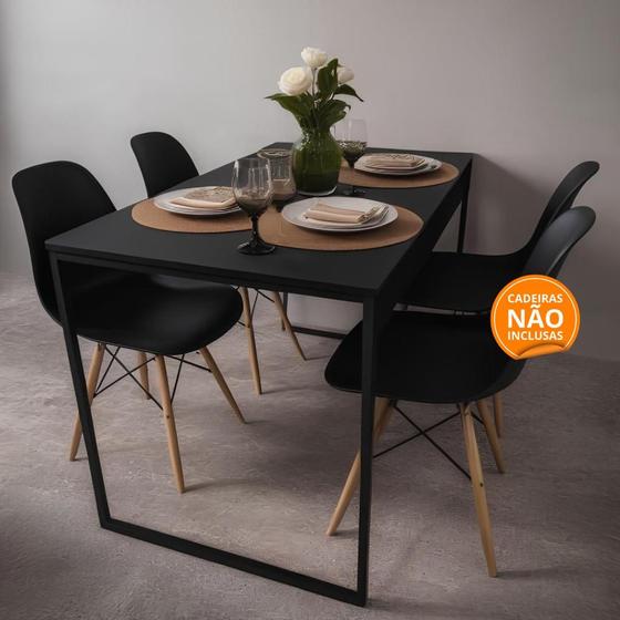 Imagem de Mesa Quadrada de Jantar 80x80 Industrial - Design Moderno e Compacto para Sala e Cozinha