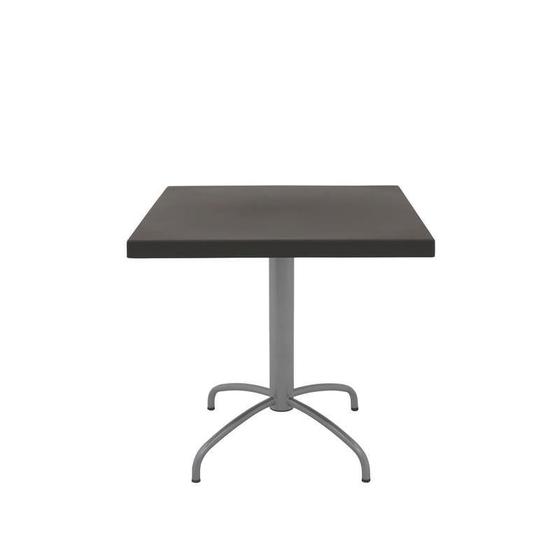 Imagem de Mesa Quadrada Gama em Polipropileno Marrom c/ Base em Aço Carbono 79 cm Tramontina
