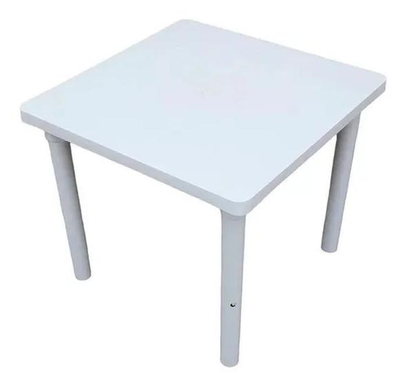 Imagem de Mesa Quadrada Plástica Desmontável Branca 82x82cm Mor C/ Nf