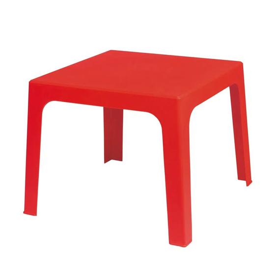 Imagem de Mesa Quadrada Plástica Kids Lisa Multiuso Vermelha Mor