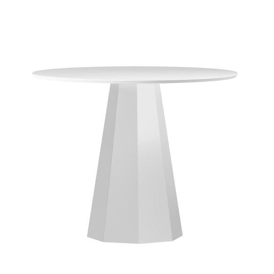 Imagem de Mesa Redonda 4 lugares Com Vidro de 100cm Sem Cadeiras Isis Off White - New Ceval