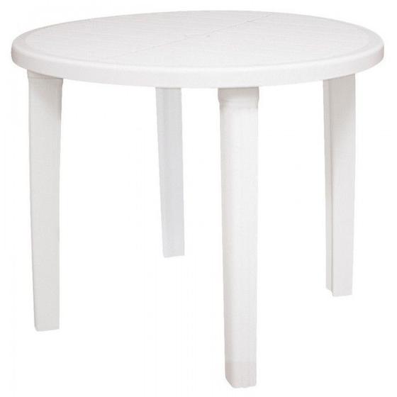 Mesa Redonda Cassino Branca 890x890x740mm Tramontina 92301/010 Menor preço em Mesa Redonda Cassino Branca 890x890x740mm Tramontina 92301/010