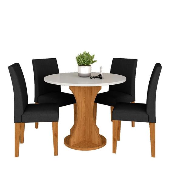 Imagem de Mesa Redonda Com 4 Cadeiras Pérsia 0,9 Cin/off/ Pre - Móveis Arapongas