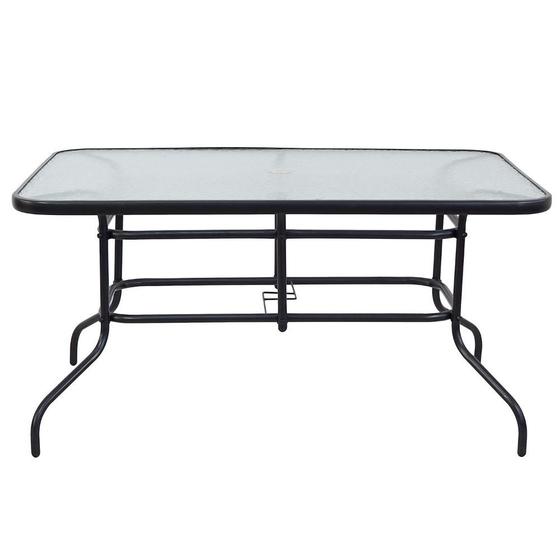 Imagem de Mesa Retangular com Vidro Preto Just Home Collection