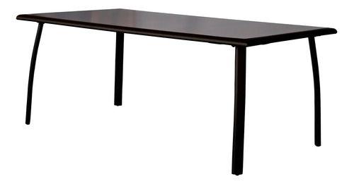 Imagem de Mesa Retangular De Alumínio Marrom 70x10x180 Cm - 6 Lugares