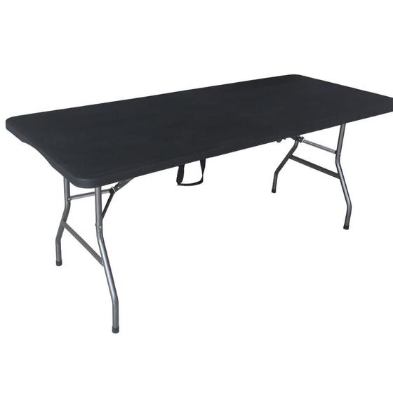 Imagem de Mesa Retangular Dobrável ao Meio 1,80m Preta Duratec
